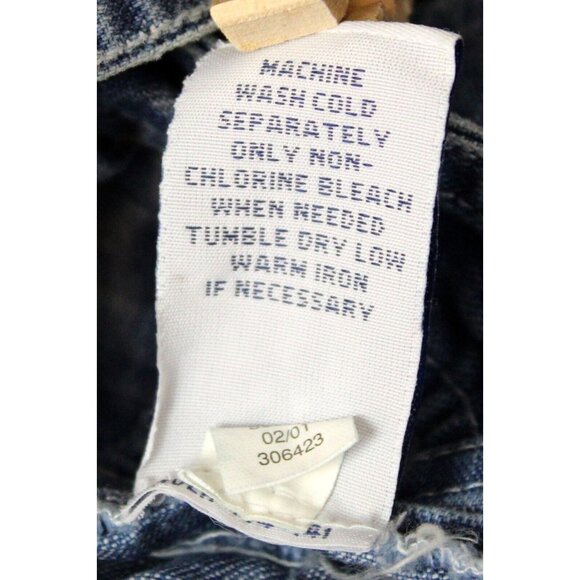 NEW 2001 Gap Kids Denim Overalls Girls sz XL Embroidered Flowers Floral Contrast - Picture 7 of 8